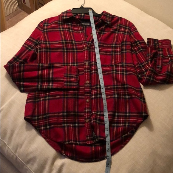 NWOT Red plaid flannel Abercrombie and Fitch a&f - Picture 7 of 8